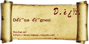 Dósa Ágnes névjegykártya