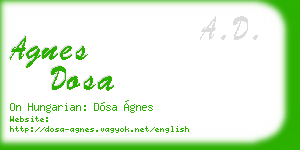 agnes dosa business card